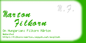 marton filkorn business card