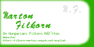 marton filkorn business card
